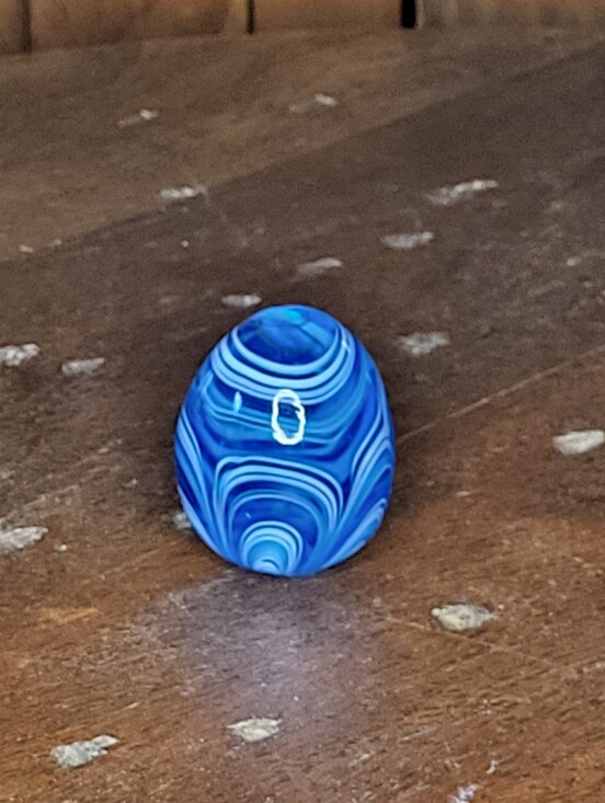 Other - Blue Swirl Glass Egg Decorative Accent